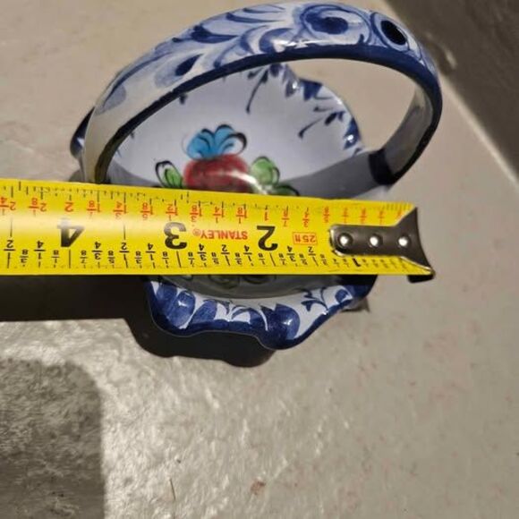 Ceramic Basket Pottery Vestal Alcobaca Portugal 5" x 4" - Picture 5 of 6